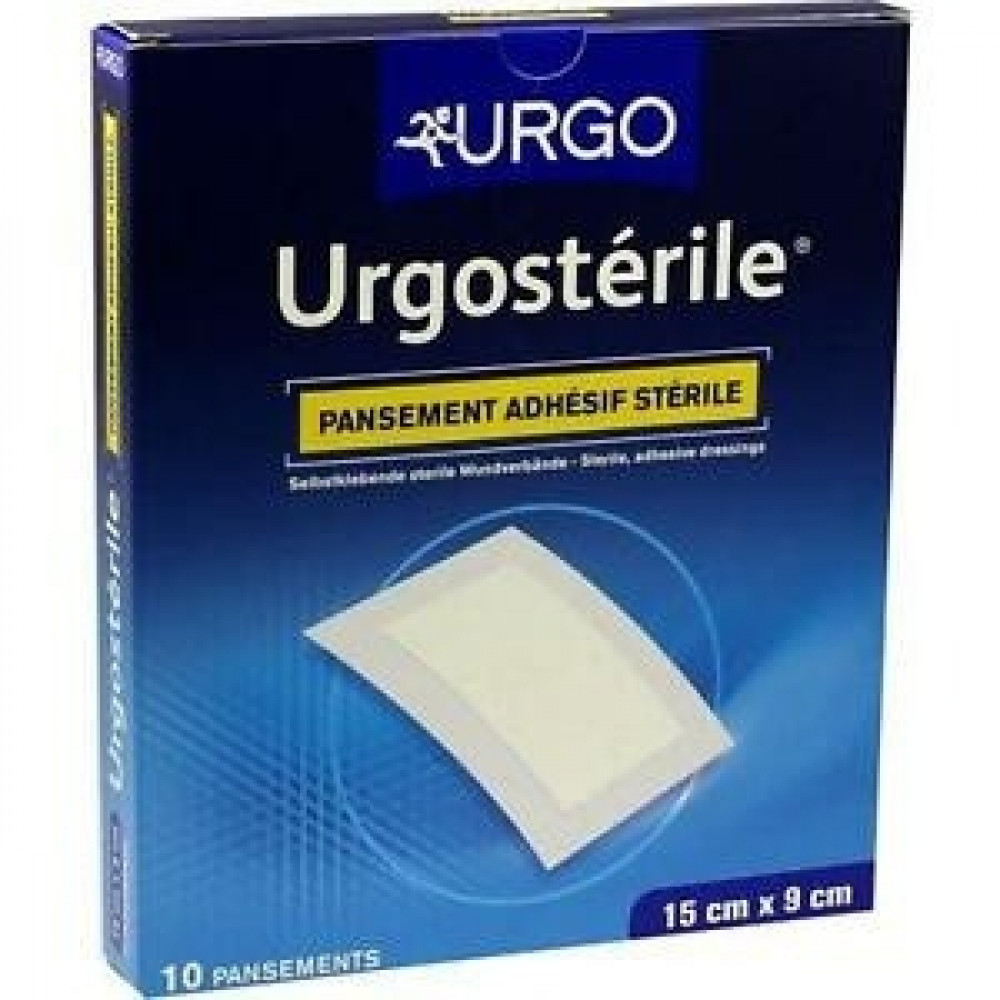 URGO Urgosterile Sterile Plasters, Ургостерил стерилни пластири 15см./9см. х 10 броя -