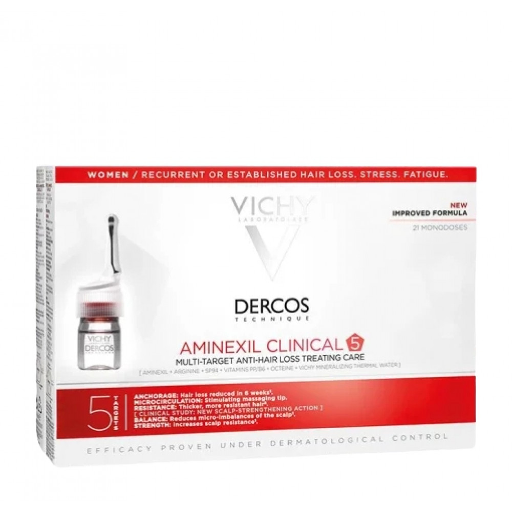 Vichy Dercos Aminexil Clinical 5 Ампули против косопад за жени 6мл х 21 -