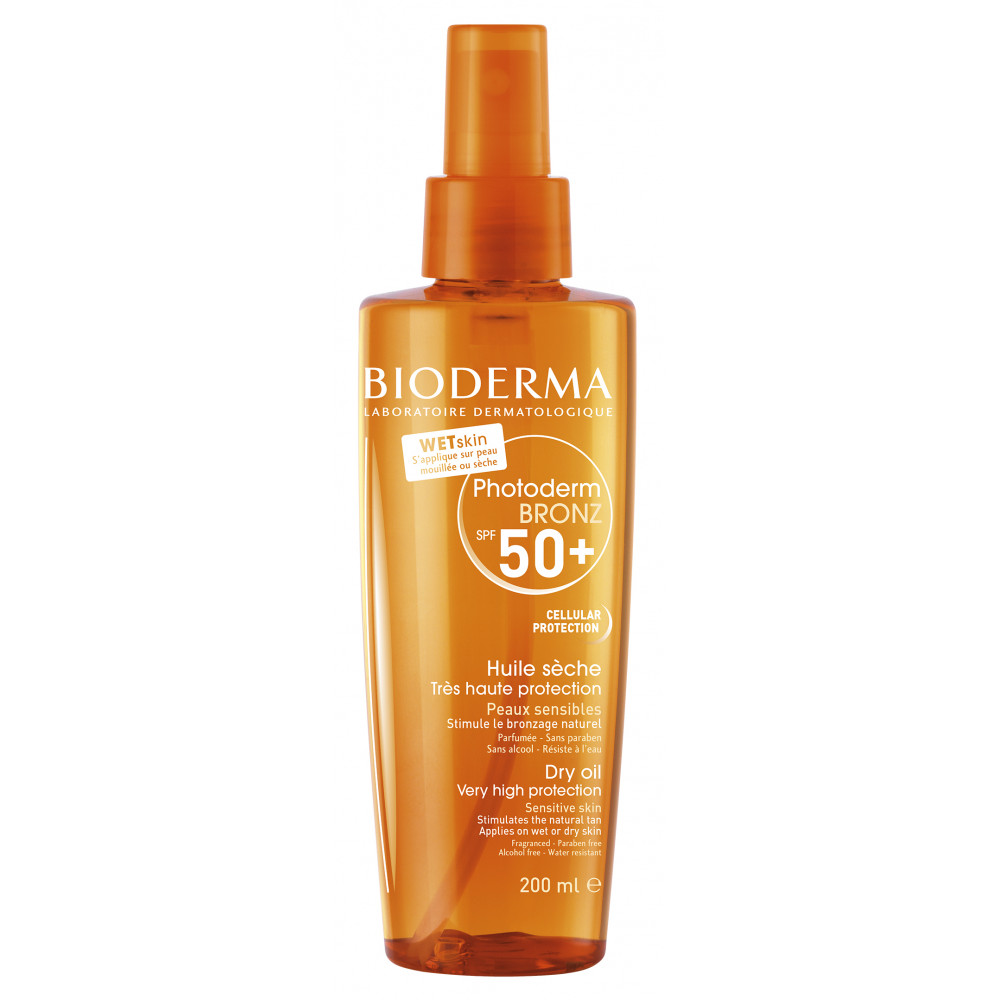 Bioderma Photoderm Bronz SPF50 слънцезащитно сухо олио за тяло 200 мл -