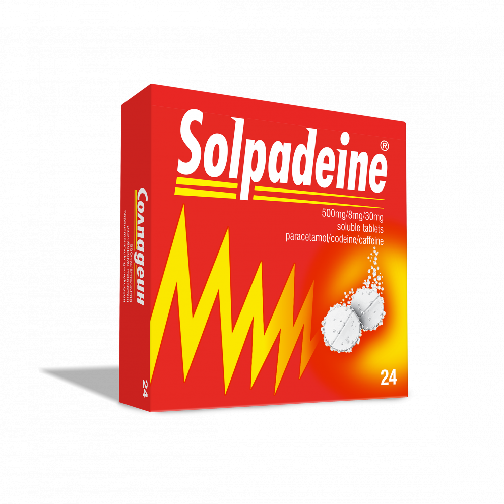 Solpadeine 500 mg/8 mg/30 mg 24 soluble tablets / Солпадеин 500 mg/8 mg/30 mg 24 разтворими таблетки - Грип и простуда