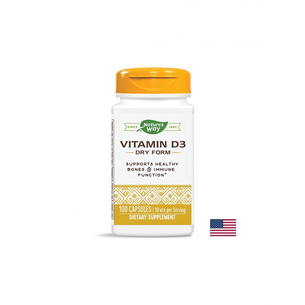 Vitamin D3 Dry Form/ Витамин D3 (сух) 400 IU х 100 капсули Nature’s Way
