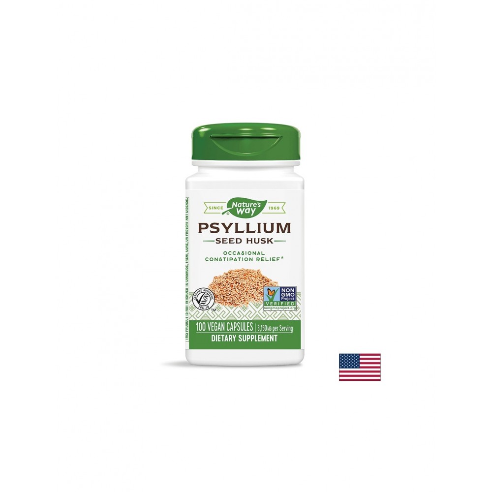 Psyllium Seed Husk/ Теснолист живовляк/ Хуск (люспи) 525 mg x 100 капсули Nature’s Way