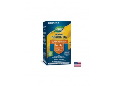 Fortify™ Optima Advanced Care Probiotic - Фортифай Оптима пробиотик + пребиотици, 100 милиарда активни пробиотици, 30 капсули Nature’s Way