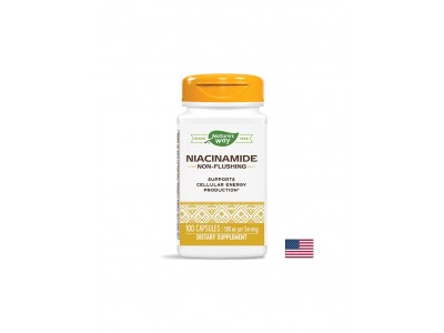Niacinamide/ Ниацинамид (непредизвикващ зачервяване) 500 mg х 100 капсули  Nature’s Way