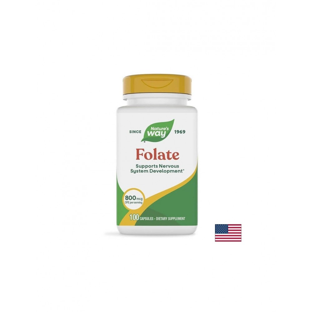 Folate - Фолат 800 µg / Фолиева киселина 480 µg, 100 капсули Nature’s Way