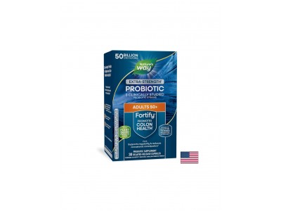 Пробиотик + пребиотици 50+ високо дозирани - Fortify Age 50+ Probiotic Extra Strength, 50 млрд. активни пробиотици, 30 капсули
