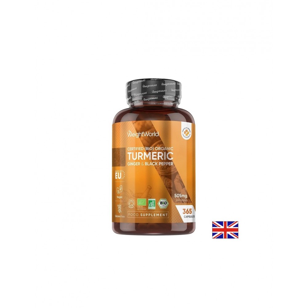 Куркума 480 mg + Джинджифил 20 mg + Черен пипер Здрави стави и добро храносмилане 365 капсули