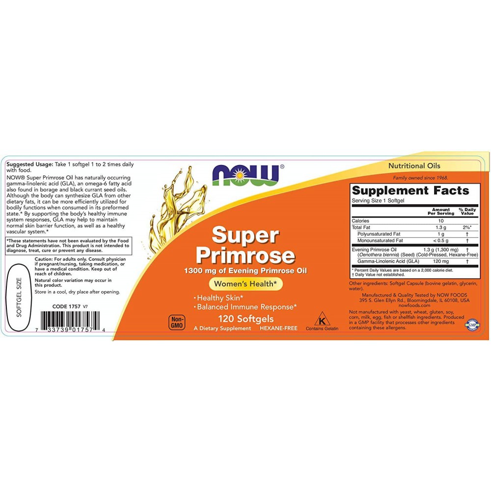 Super Primrose Oil 1300 mg - Мастни Киселини