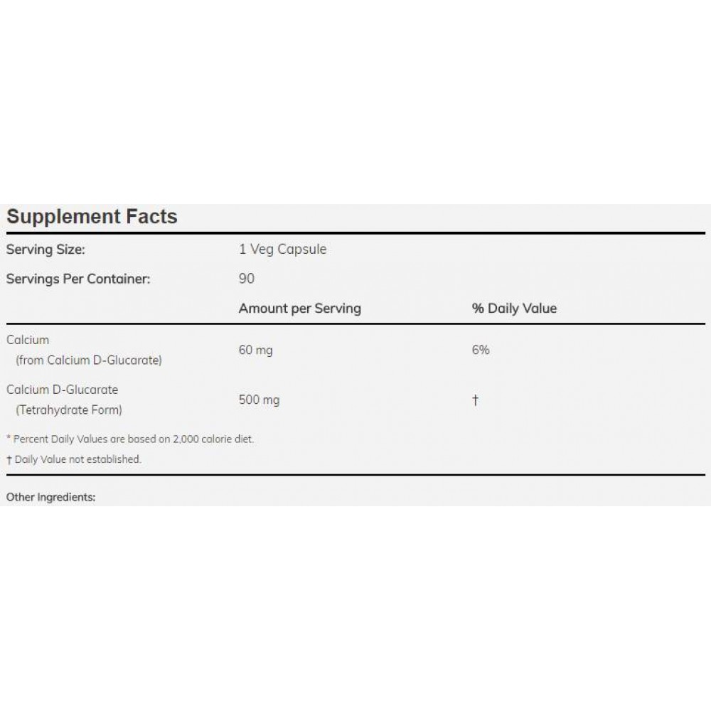Calcium D-Glucarate 500 mg - Естроген блокери
