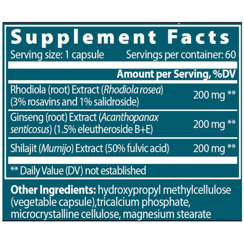 Eastern Adaptogen | Rhodiola + Ginseng + Shilajit - Адаптогени