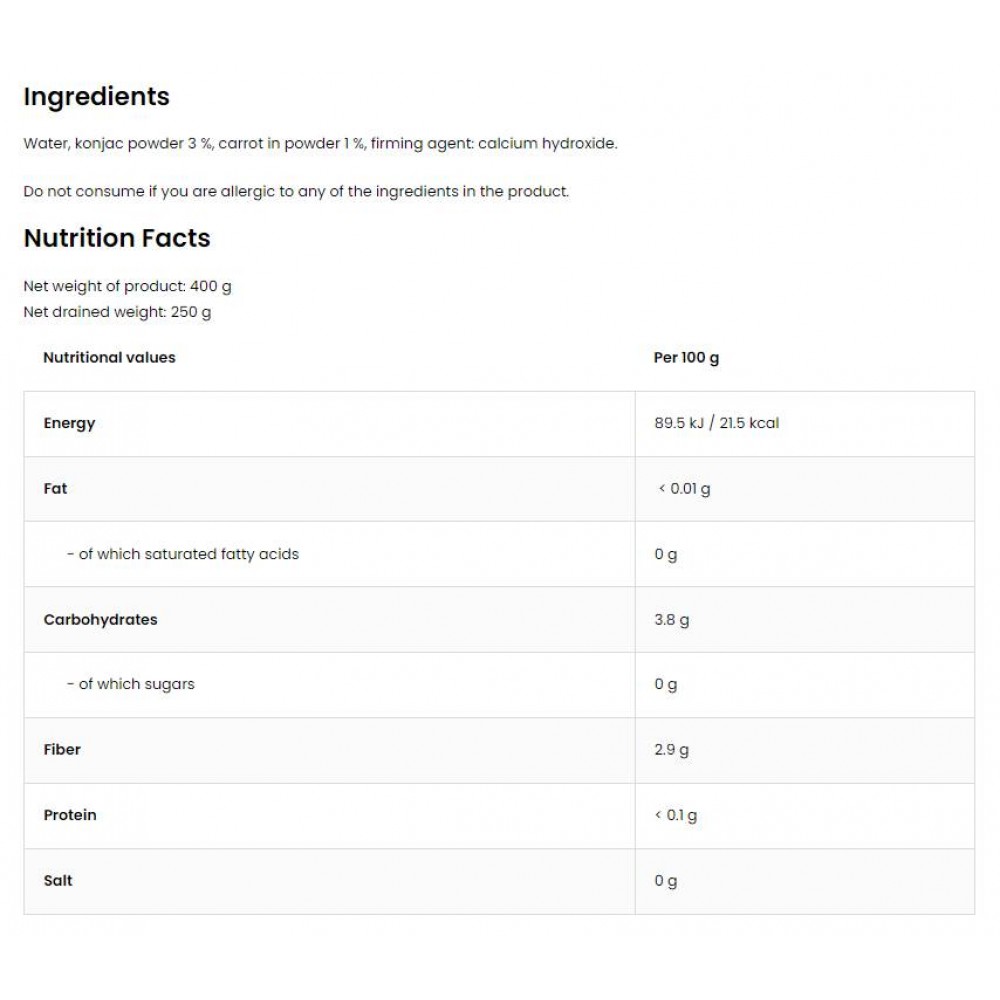 Diet Spaghetti + Carrot / Keto-Friendly Low-Calorie Konjac Noodles - Паста