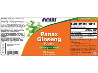 Panax Ginseng 500 mg