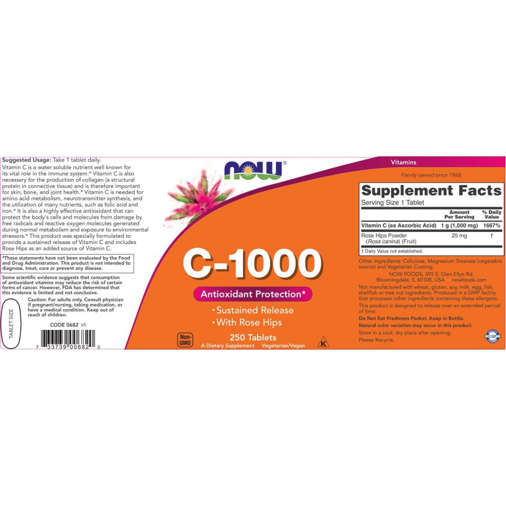 Vitamin C-1000 with Rose Hips / Sustained Release - Витамин Ц