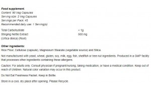 Stinging Nettle Root Extract 250 mg