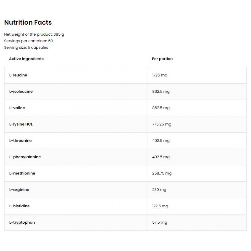 EAA 5750 / Essential Amino Acids - EAA