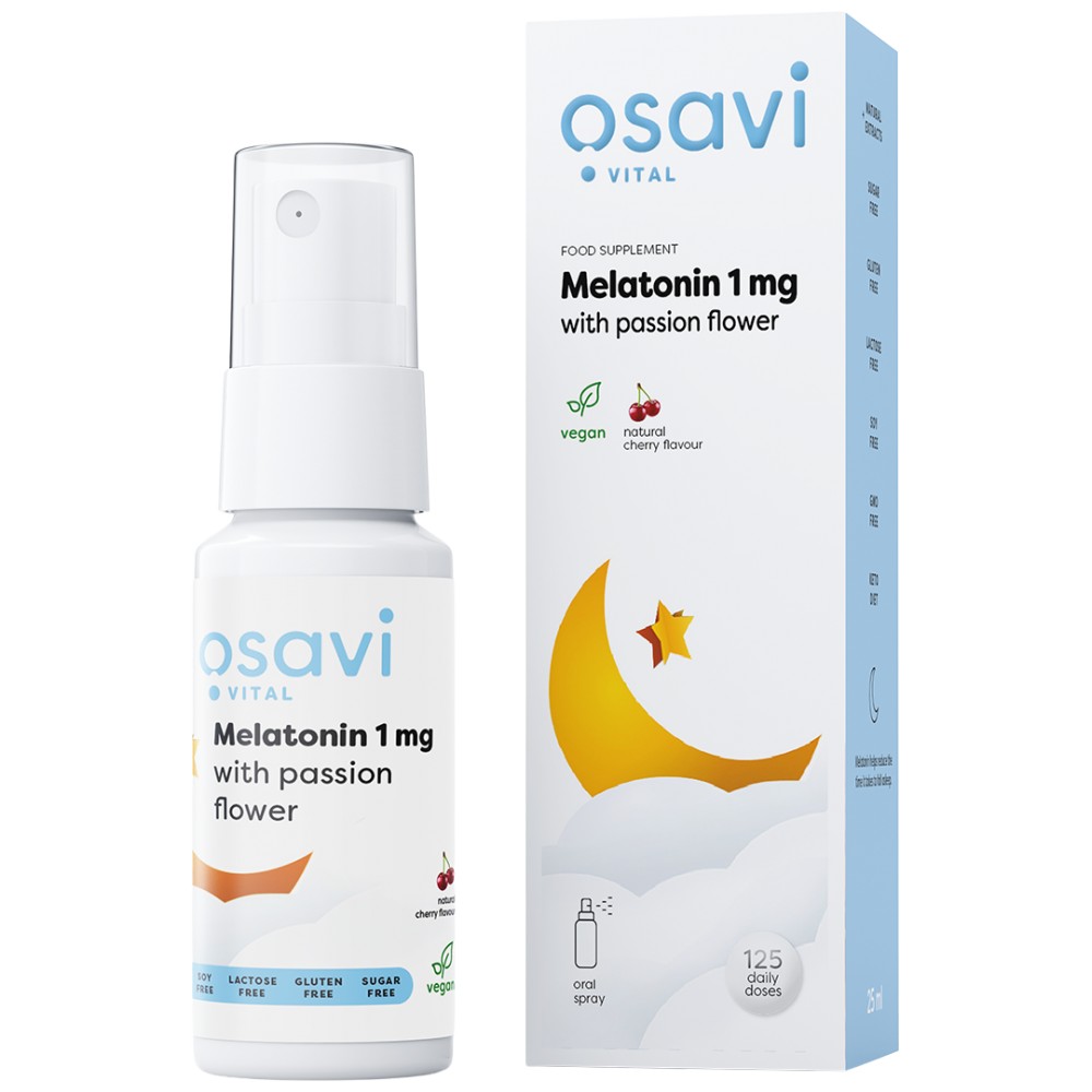 Melatonin 1 mg Oral Spray | with Passiflora Череша - За сън