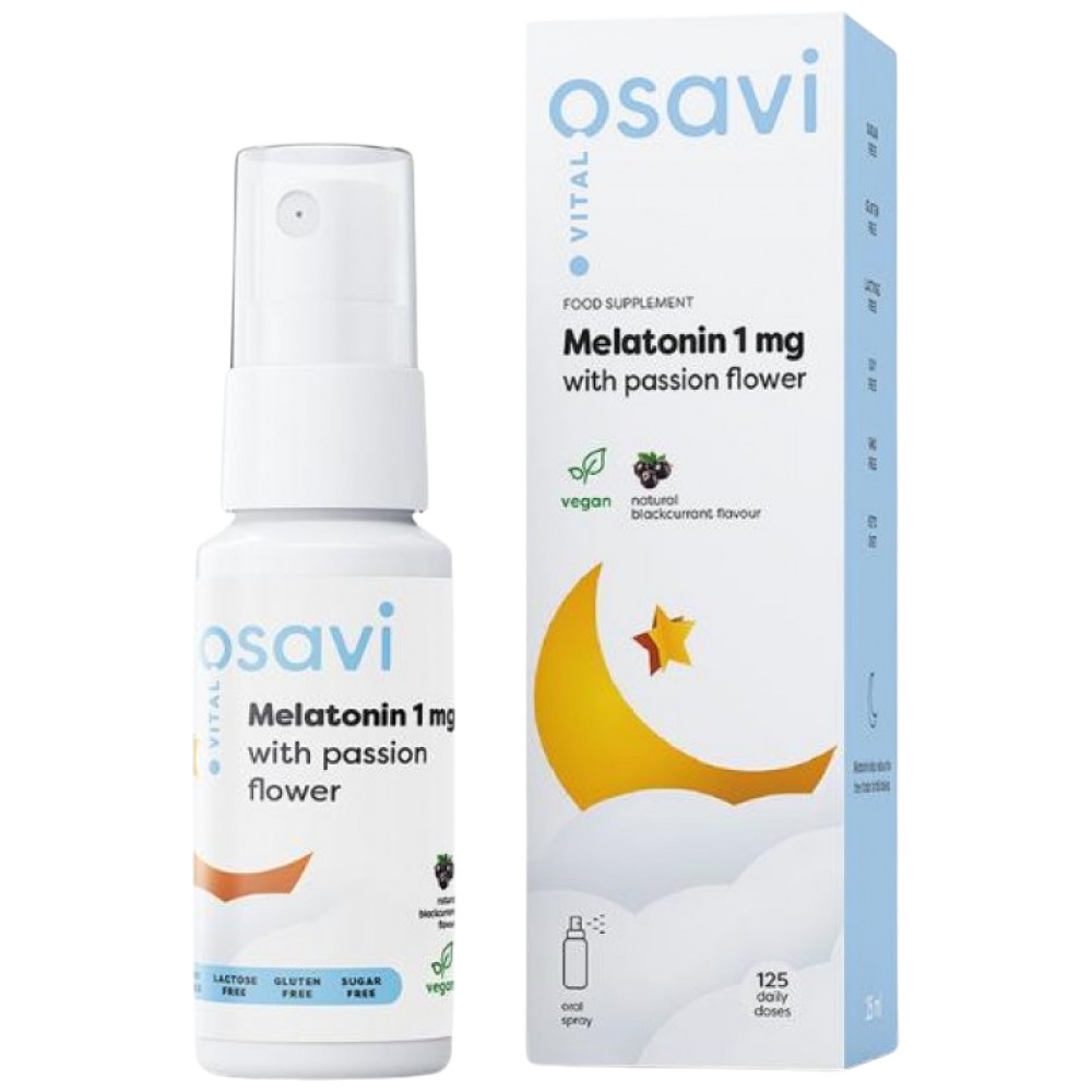 Melatonin 1 mg Oral Spray | with Passiflora Касис - За сън