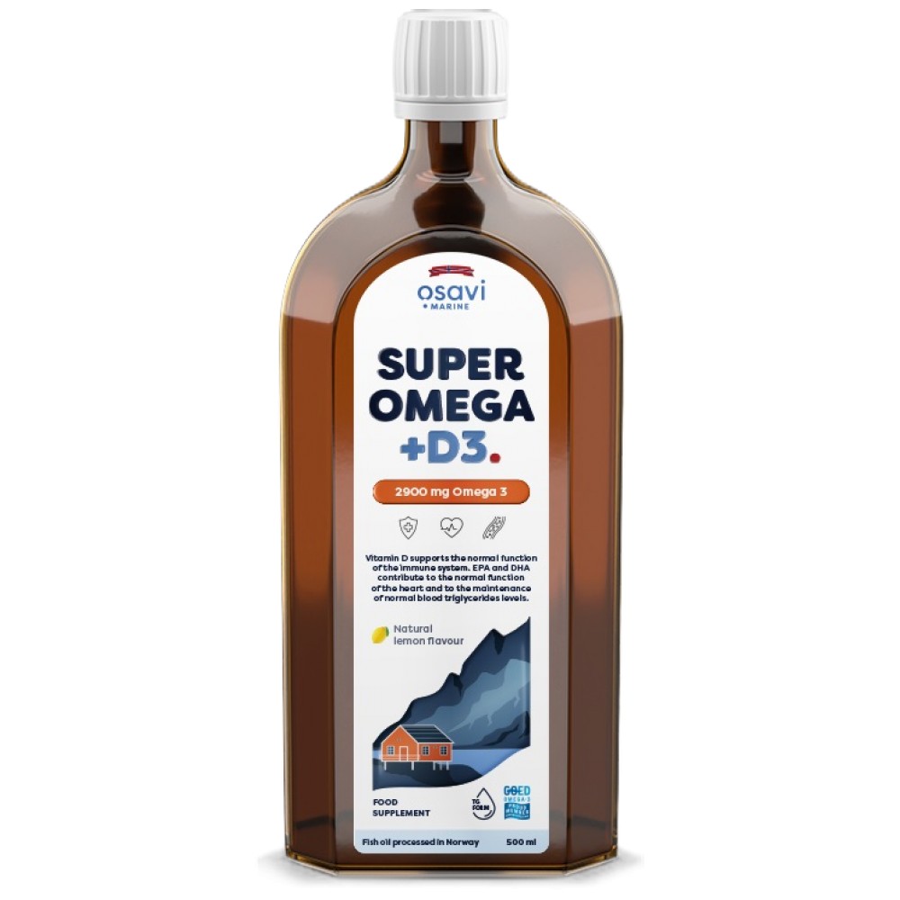 Super Omega Liquid + D3 2900 mg Лимон - Омега 3 - Рибено Масло